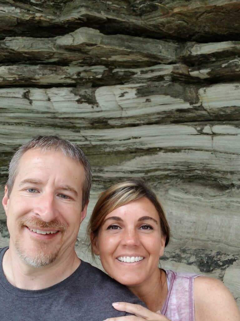 Selfie under a rock ledge