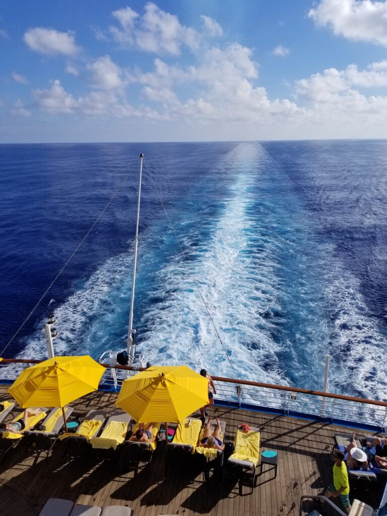 The ship's wake from the deck