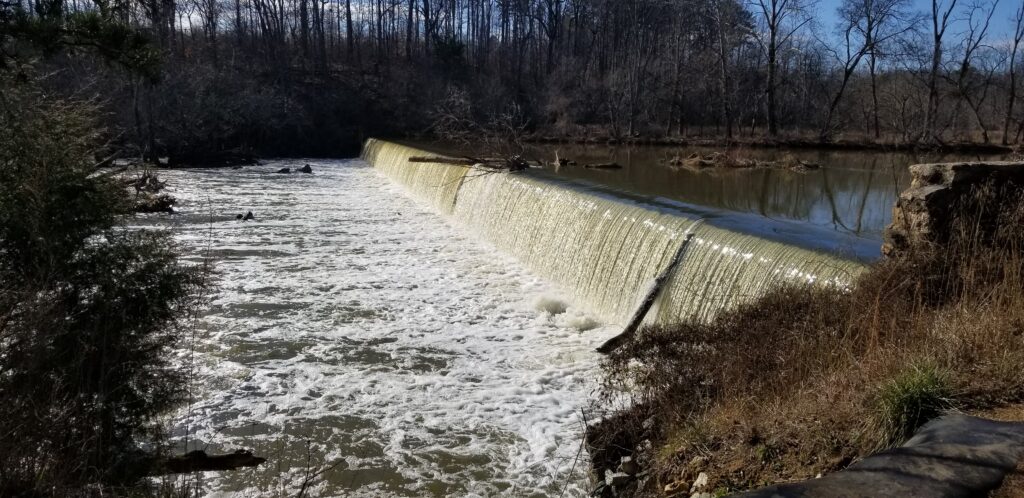 The Glencoe dam on the Haw River
