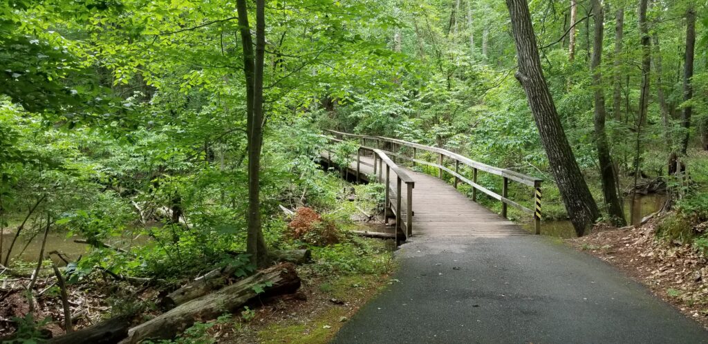Boardwalk on the Bicentennial Greenway in Jamestown