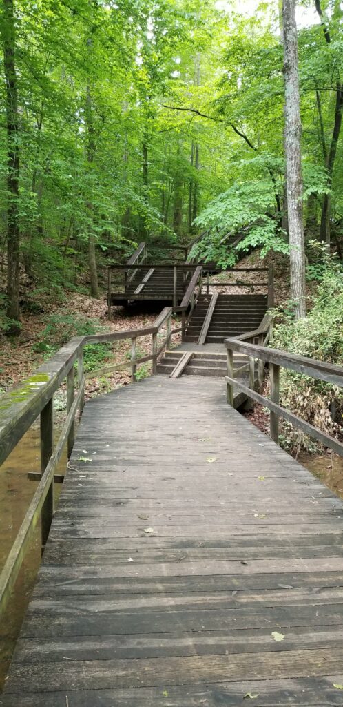 Footbridge and steps on the Bicentennial Greenway