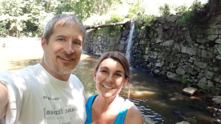 Waterfall at the old mill dam at Company Mill Preserve