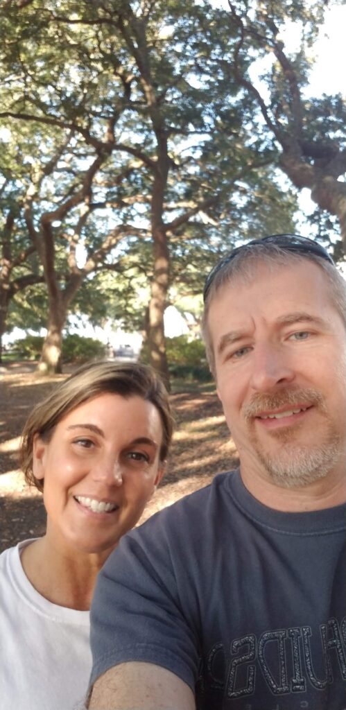 Selfie in a lakeside park