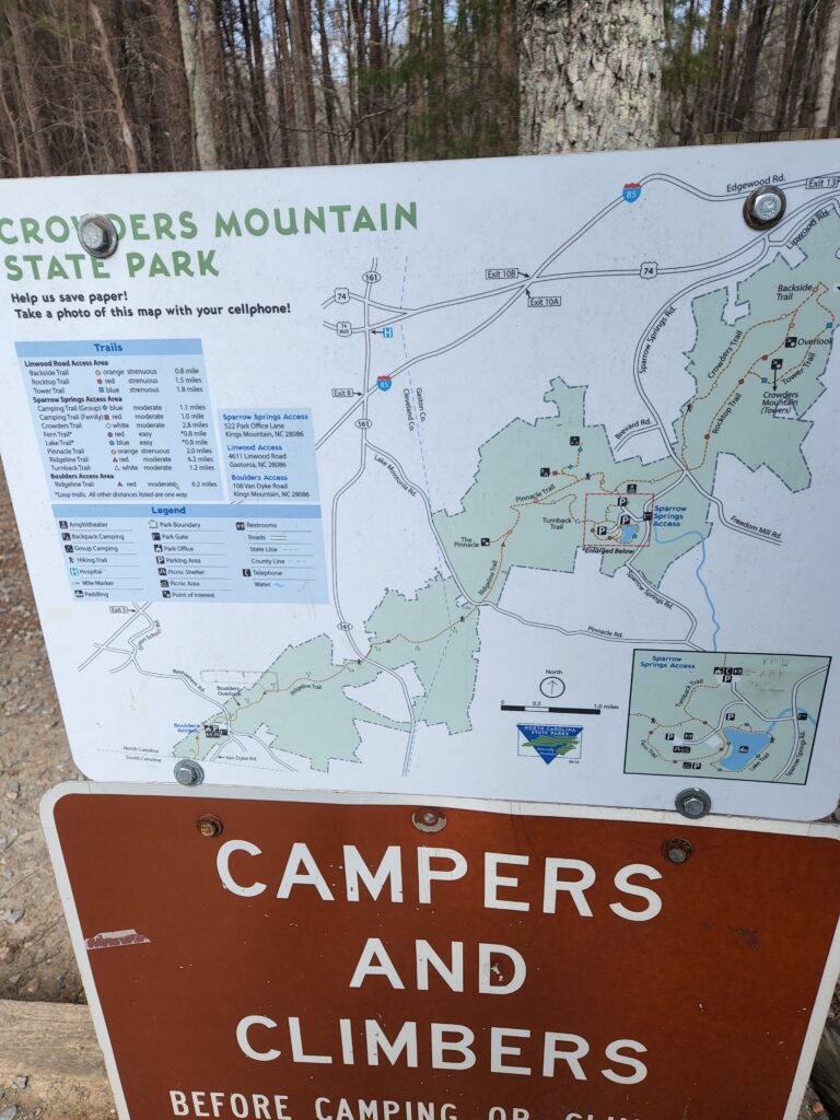Crowders Mountain State Park trail map