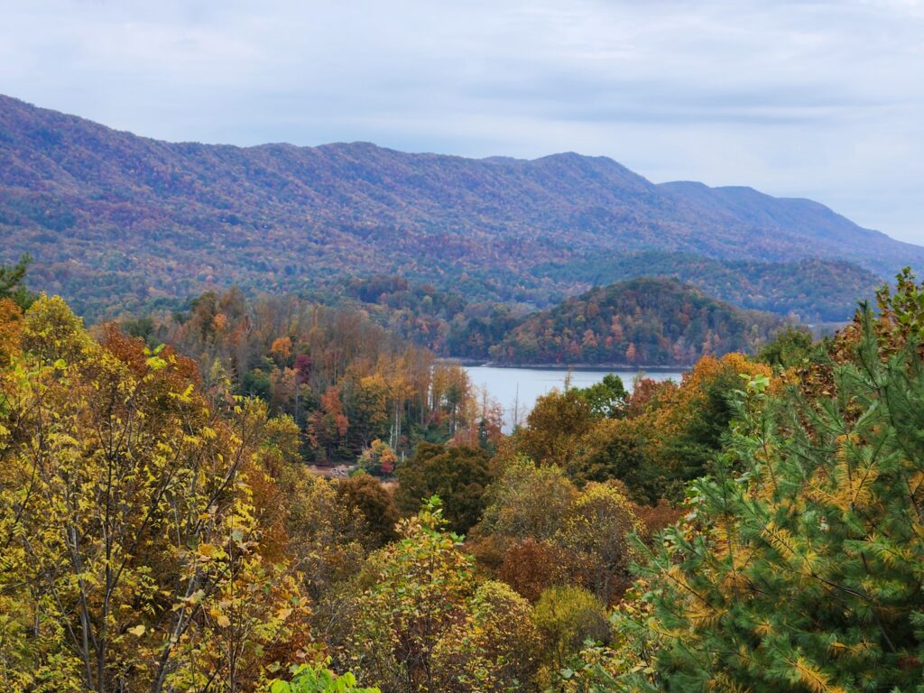 Fall color above a Tennessee lake