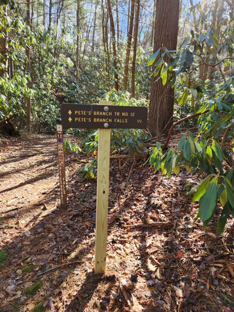 Pete's Branch trail sign