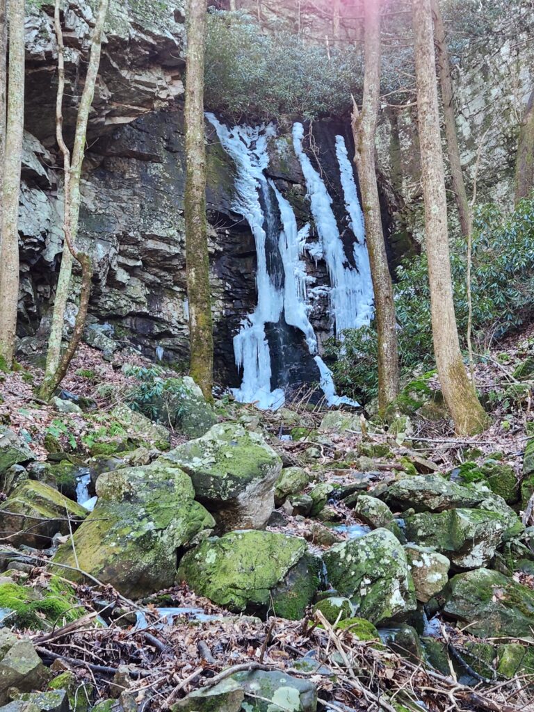 Pete's Branch Falls with ice