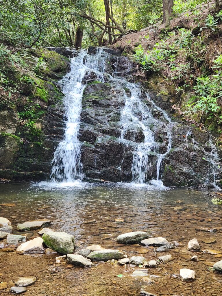 Small waterfall into a shallow pool