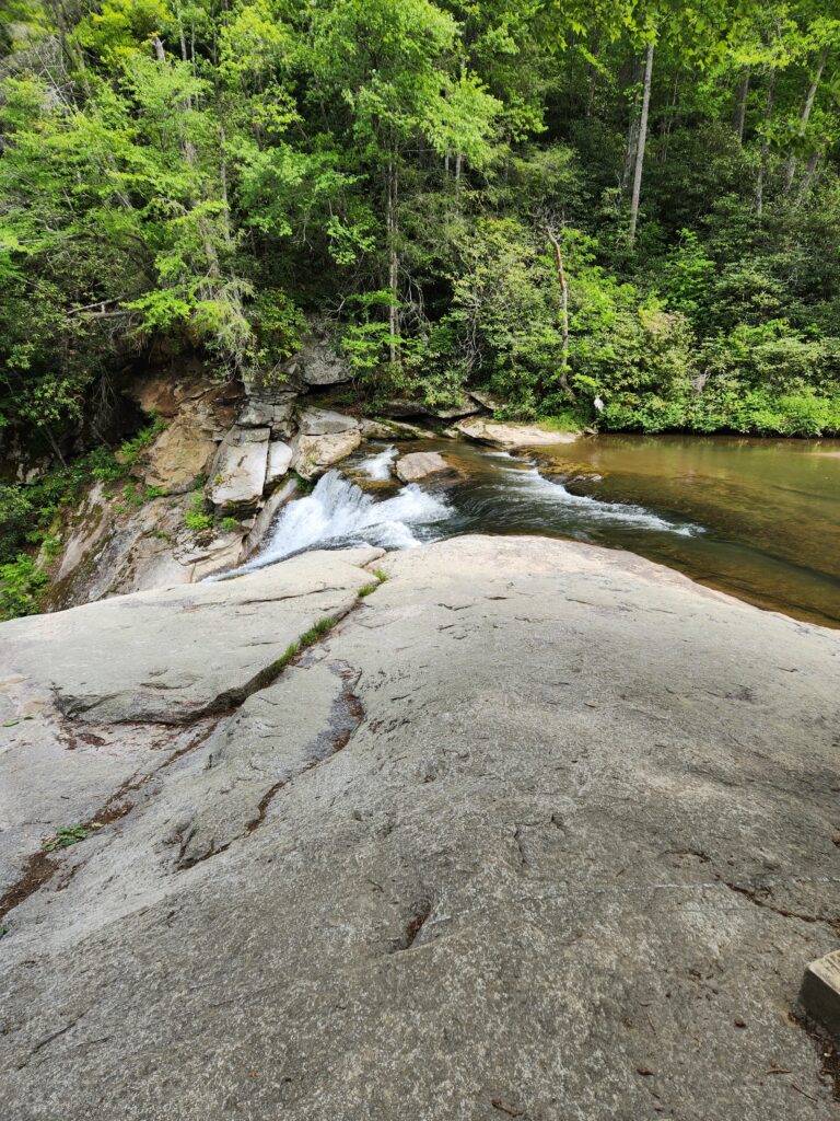 Granite slabs above the falls