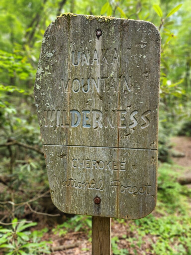 Unaka Mountain Wilderness sign