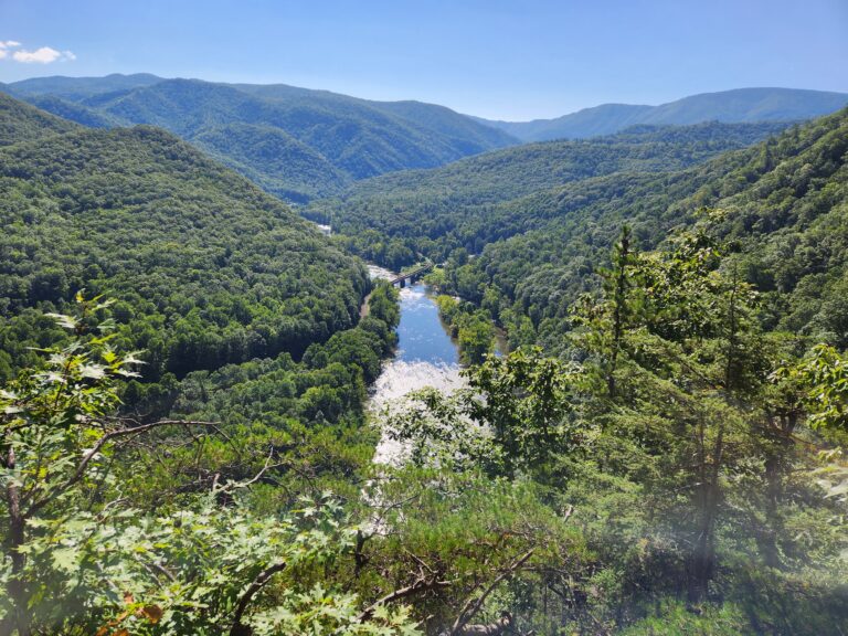 The Nolichucky River winding through its gorge