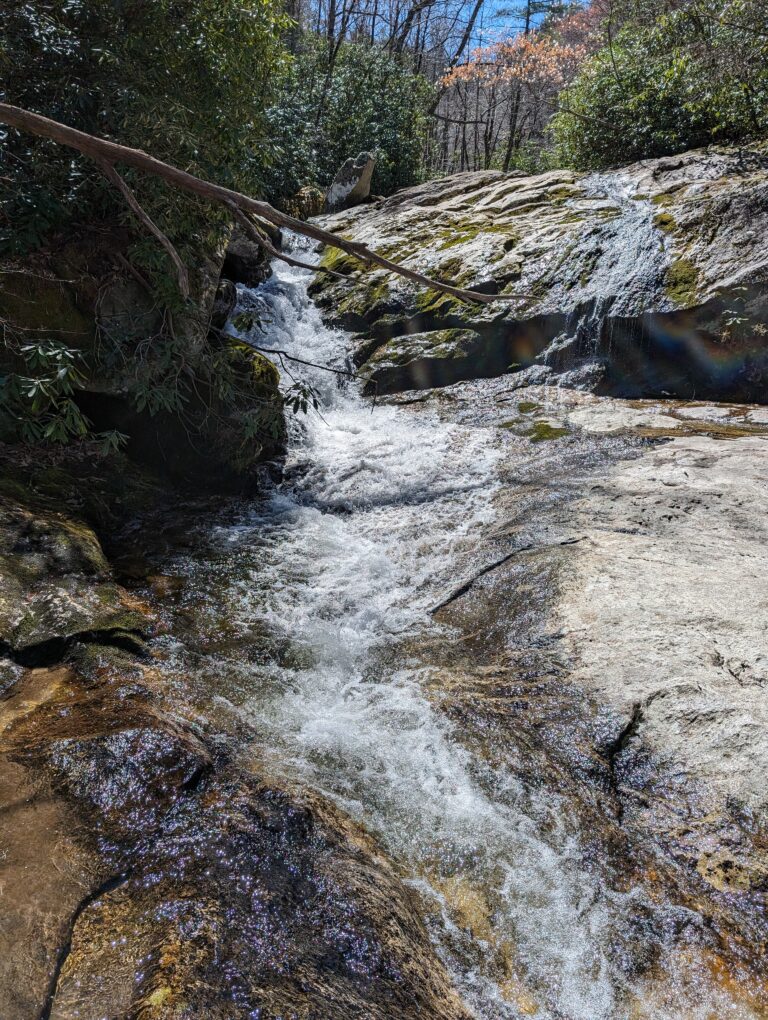 Upper Creek Falls sliding over rock