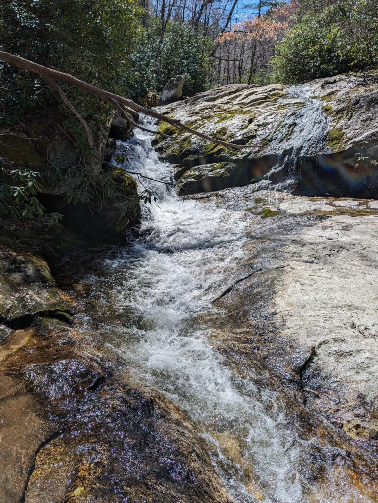 Upper Creek Falls sliding over rock