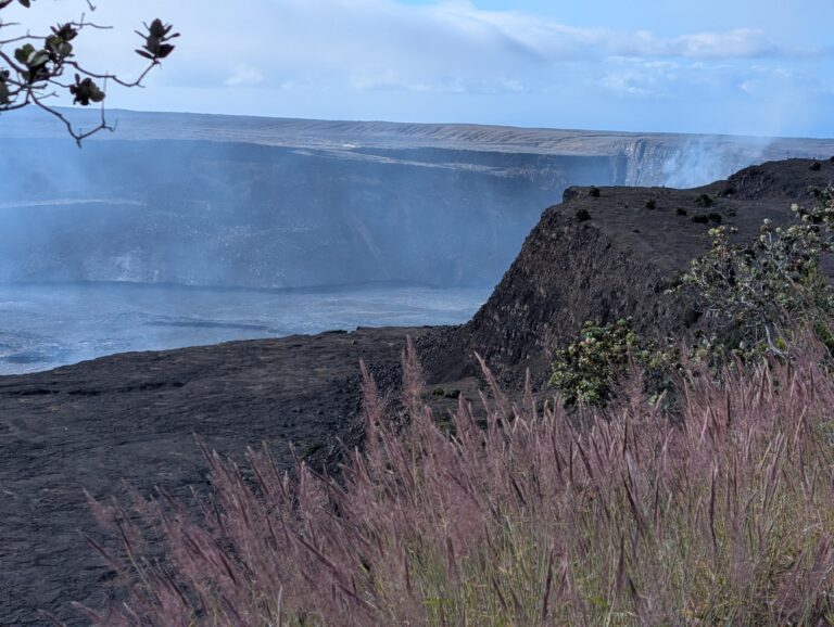 Steam rising from the Kilauea summit caldera