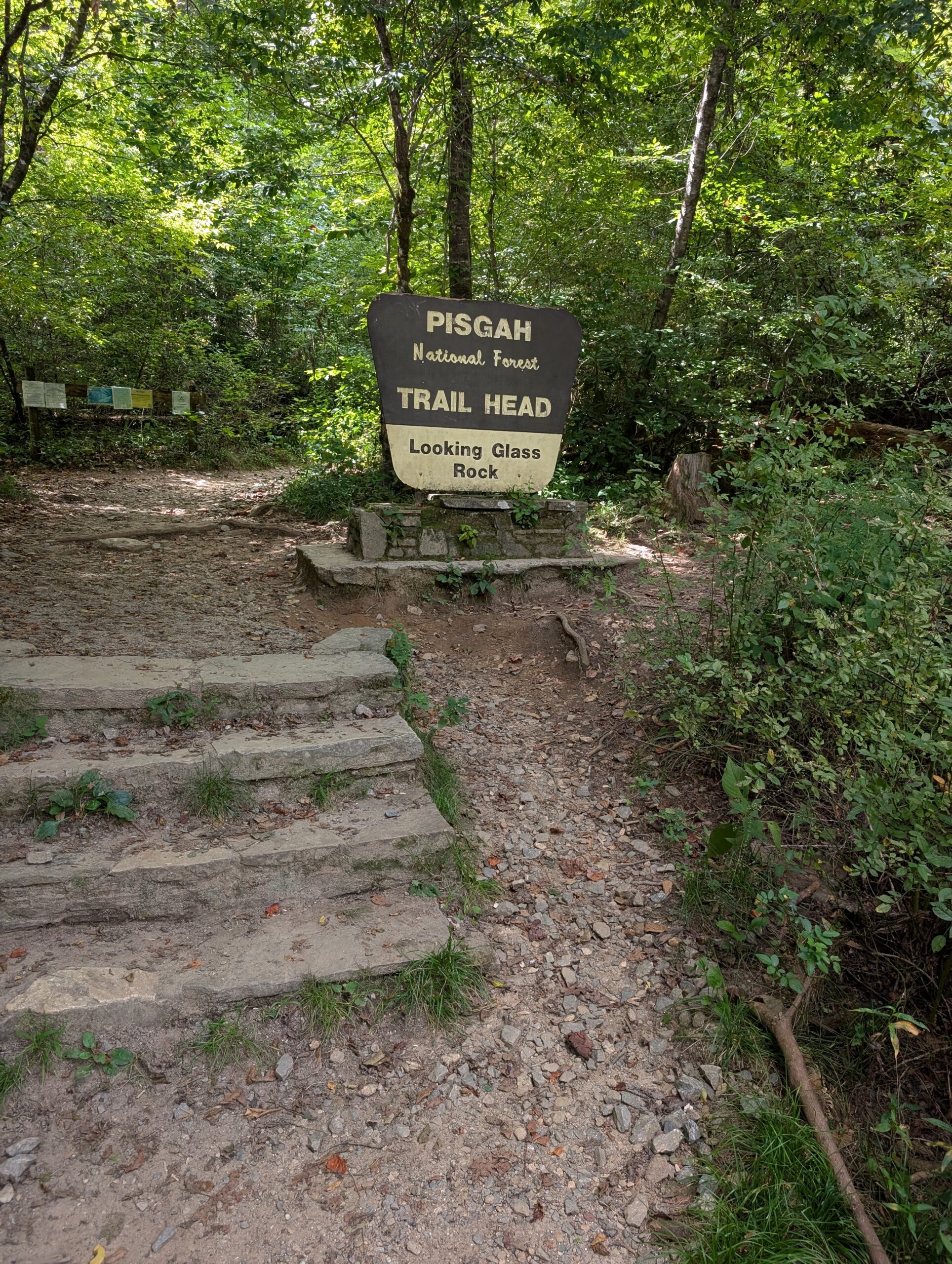 Looking Glass Rock trailhead sign